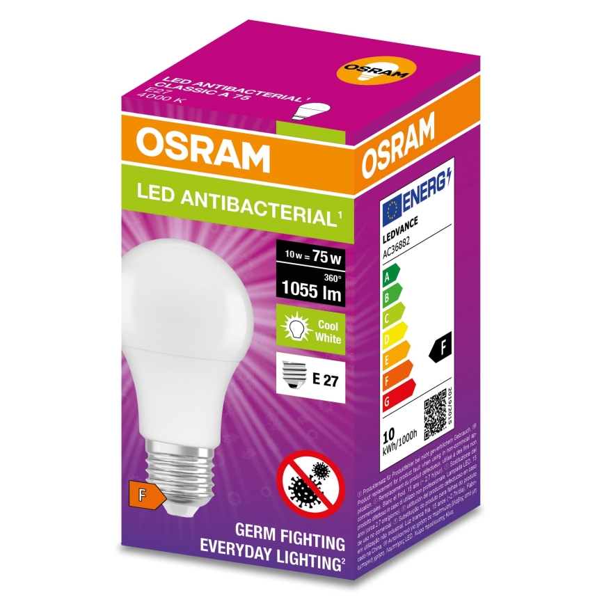 LED Bakteriedödande glödlampa  A75 E27/10W/230V 4000K - Osram