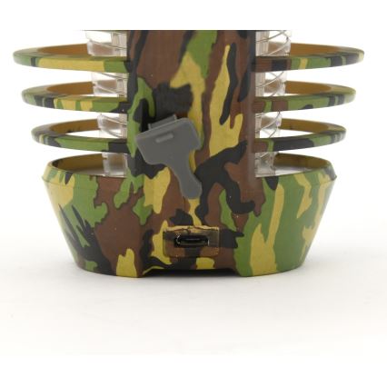 LED Bärbar uppladdningsbar lampa med insektsfångare LED/2W/3,7V 1800 mAh IPX4 kamouflage