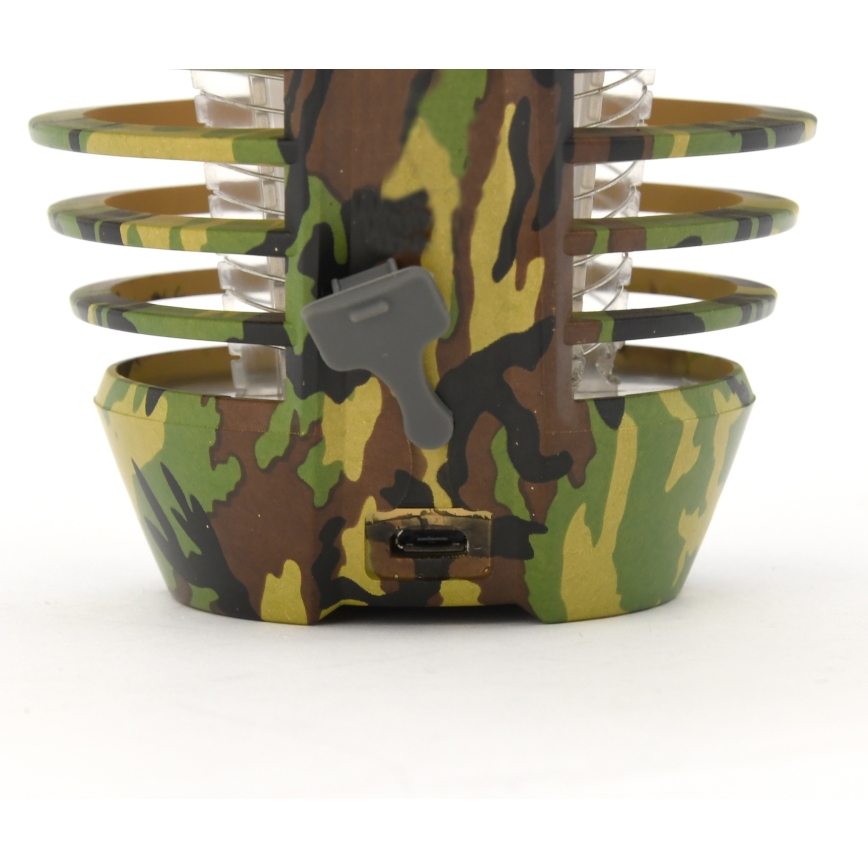 LED Bärbar uppladdningsbar lampa med insektsfångare LED/2W/3,7V 1800 mAh IPX4 kamouflage