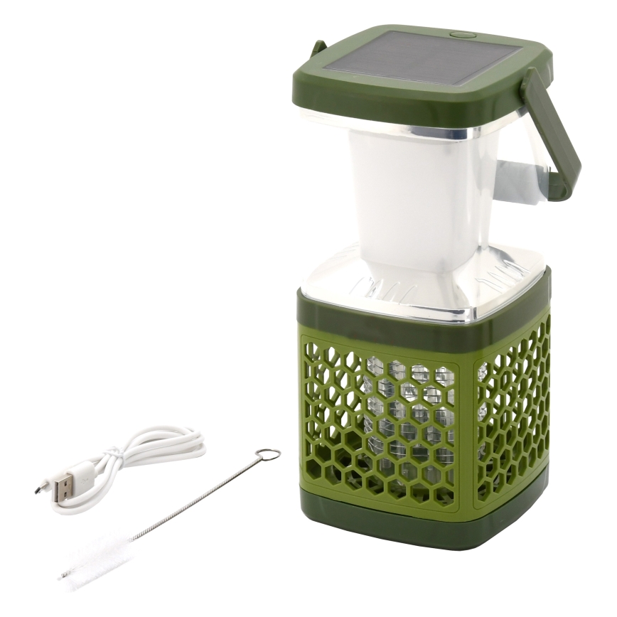 LED Bärbar uppladdningsbar lampa med insektsfångare LED/3W/1800 mAh grön