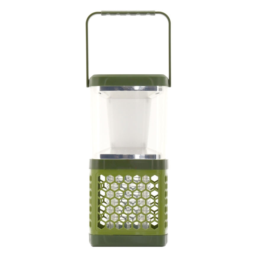 LED Bärbar uppladdningsbar lampa med insektsfångare LED/3W/1800 mAh grön
