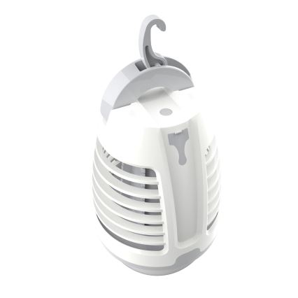 LED Bärbar uppladdningsbar lampa med insektsfångare LED/5W/1800 mAh IPX4 vit/grå