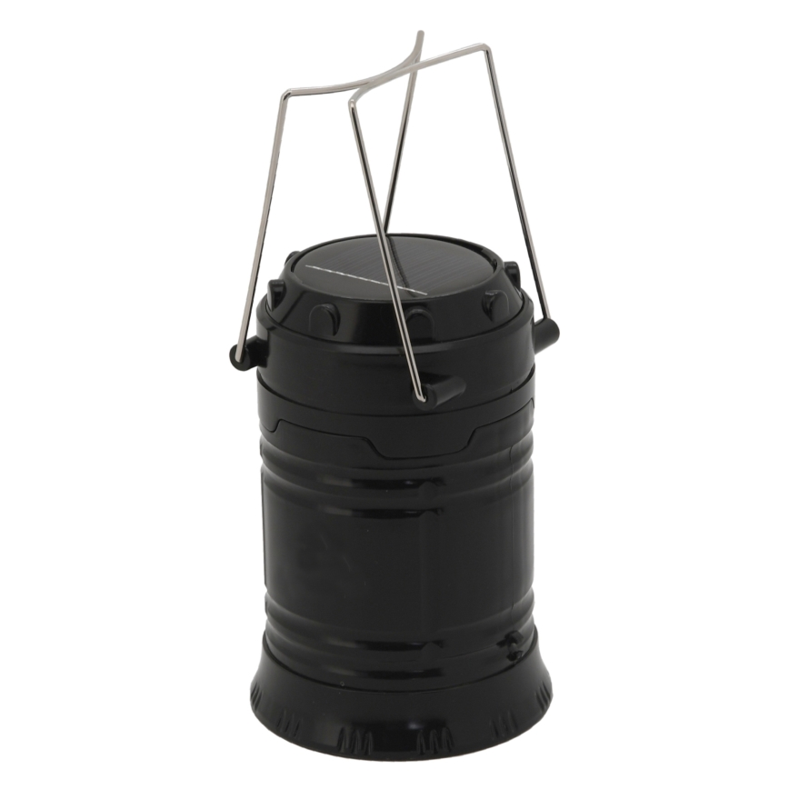 LED Bärbar solcellslampa LED/1200mAh svart