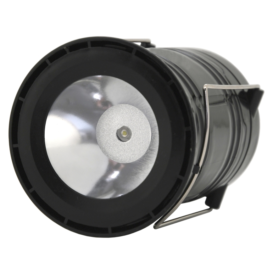 LED Bärbar solcellslampa LED/1200mAh svart