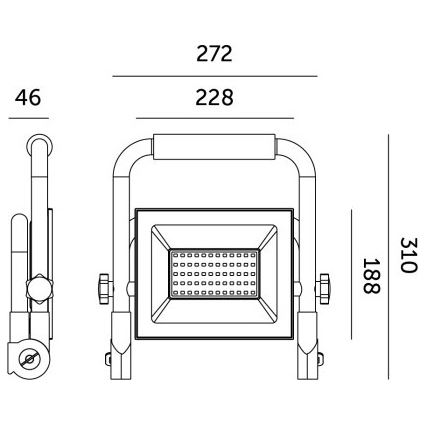 LED bärbar strålkastare TIGRA LED/100W/4000K IP54 svart/gul