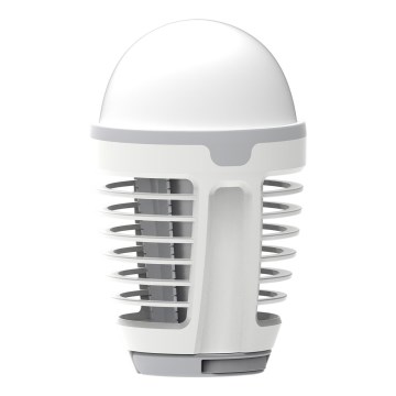 LED Bärbar uppladdningsbar lampa med insektsfångare LED/5W/1800 mAh IPX4 vit/grå
