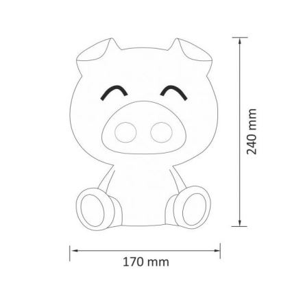 LED Barn nattlampa LED/2.5W gris rosa