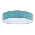 LED Barnlampa för tak GALAXY KIDS LED/24W/230V stjärnor turkos/vit