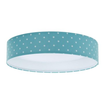 LED Barnlampa för tak GALAXY KIDS LED/24W/230V stjärnor turkos/vit