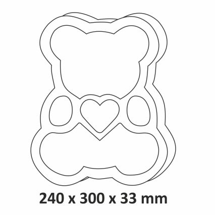LED Barnlampa LED/2xAA rosa björn