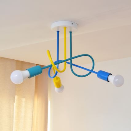 LED Barnlampa takmonterad OXFORD 3xE27/15W/230V