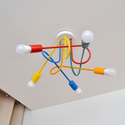 LED Barnlampa takmonterad OXFORD 5xE27/15W/230V