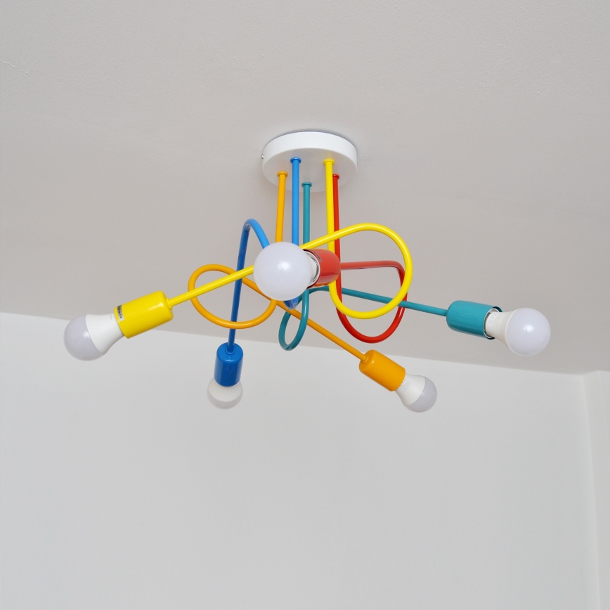 LED Barnlampa takmonterad OXFORD 5xE27/15W/230V