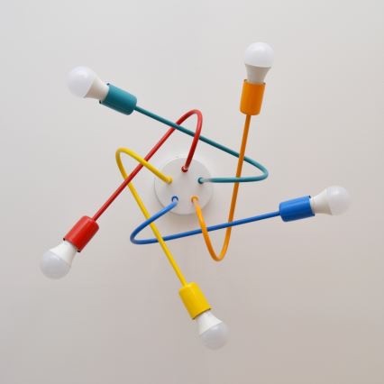 LED Barnlampa takmonterad OXFORD 5xE27/15W/230V