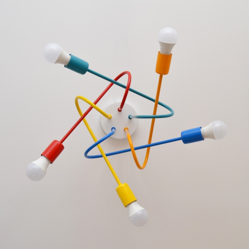 LED Barnlampa takmonterad OXFORD 5xE27/15W/230V