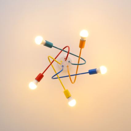 LED Barnlampa takmonterad OXFORD 5xE27/15W/230V