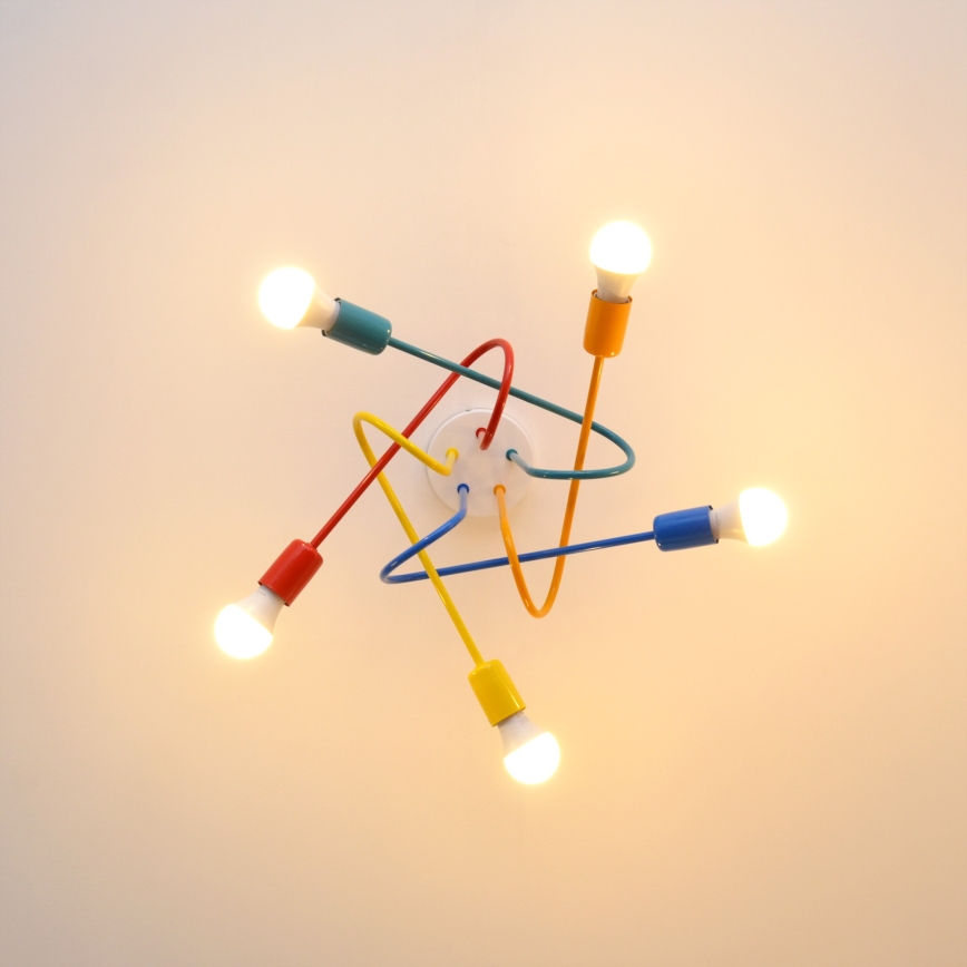 LED Barnlampa takmonterad OXFORD 5xE27/15W/230V