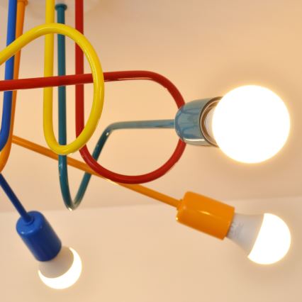 LED Barnlampa takmonterad OXFORD 5xE27/15W/230V