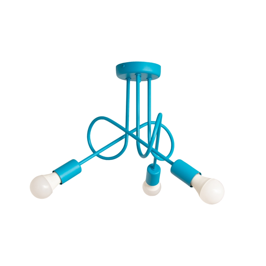 LED barnplafond OXFORD 3xE27/15W/230V blå