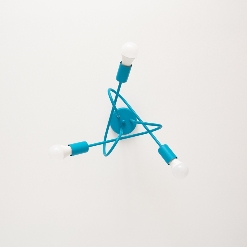 LED barnplafond OXFORD 3xE27/15W/230V blå