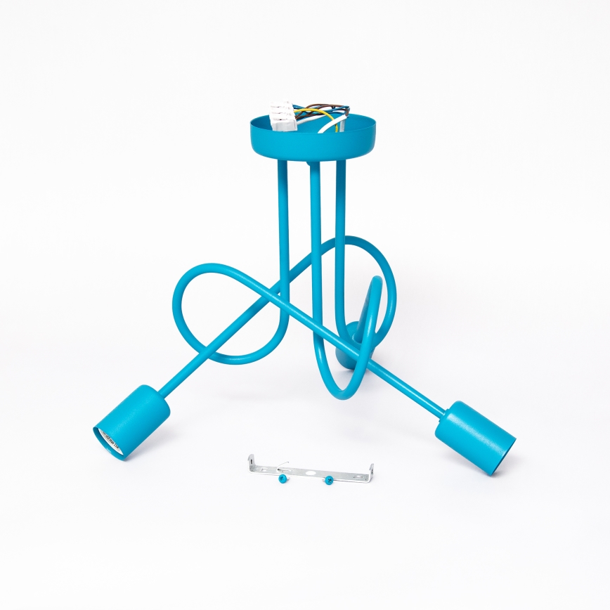 LED barnplafond OXFORD 3xE27/15W/230V blå