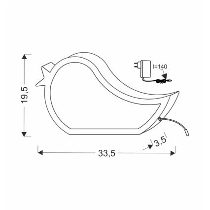 LED Barns skrivbordslampa BIRD LED/12W/230V blå