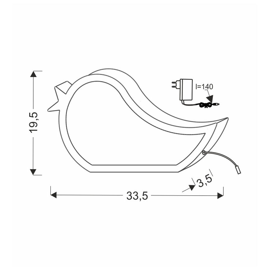 LED Barns skrivbordslampa BIRD LED/12W/230V blå