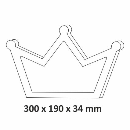 LED Barnvägglampa LED/2xAA rosa krona