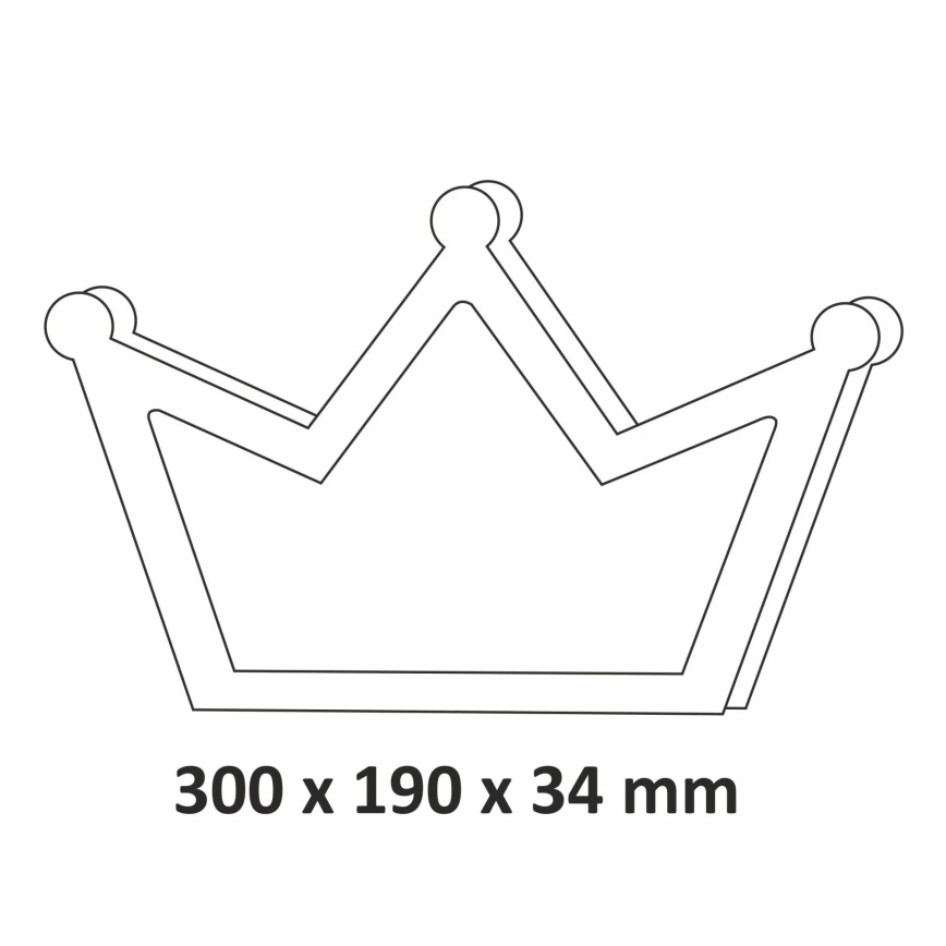 LED Barnvägglampa LED/2xAA rosa krona