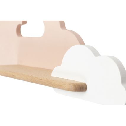 LED Barnvägglampa med hylla CLOUD LED/5W/230V rosa/vit,