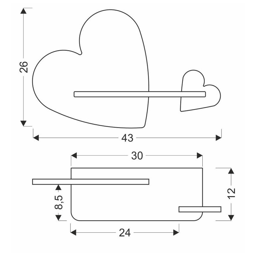 LED Barnvägglampa med hylla HEART LED/5W/230V rosa/vit/trä,