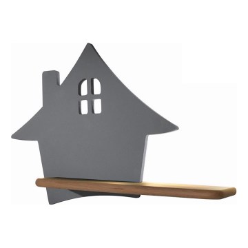 LED Barnvägglampa med hylla HOUSE LED/4W/230V grå/trä,