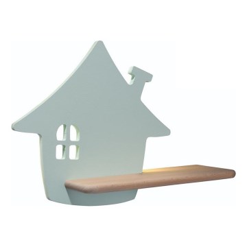 LED Barnvägglampa med hylla HOUSE LED/4W/230V grön/trä,