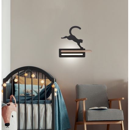 LED Barnvägglampa med hylla JUMPING CAT LED/5W/230V,