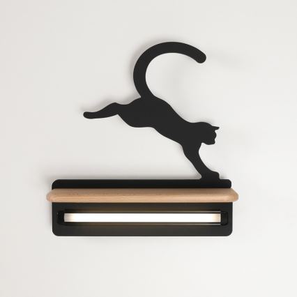 LED Barnvägglampa med hylla JUMPING CAT LED/5W/230V,
