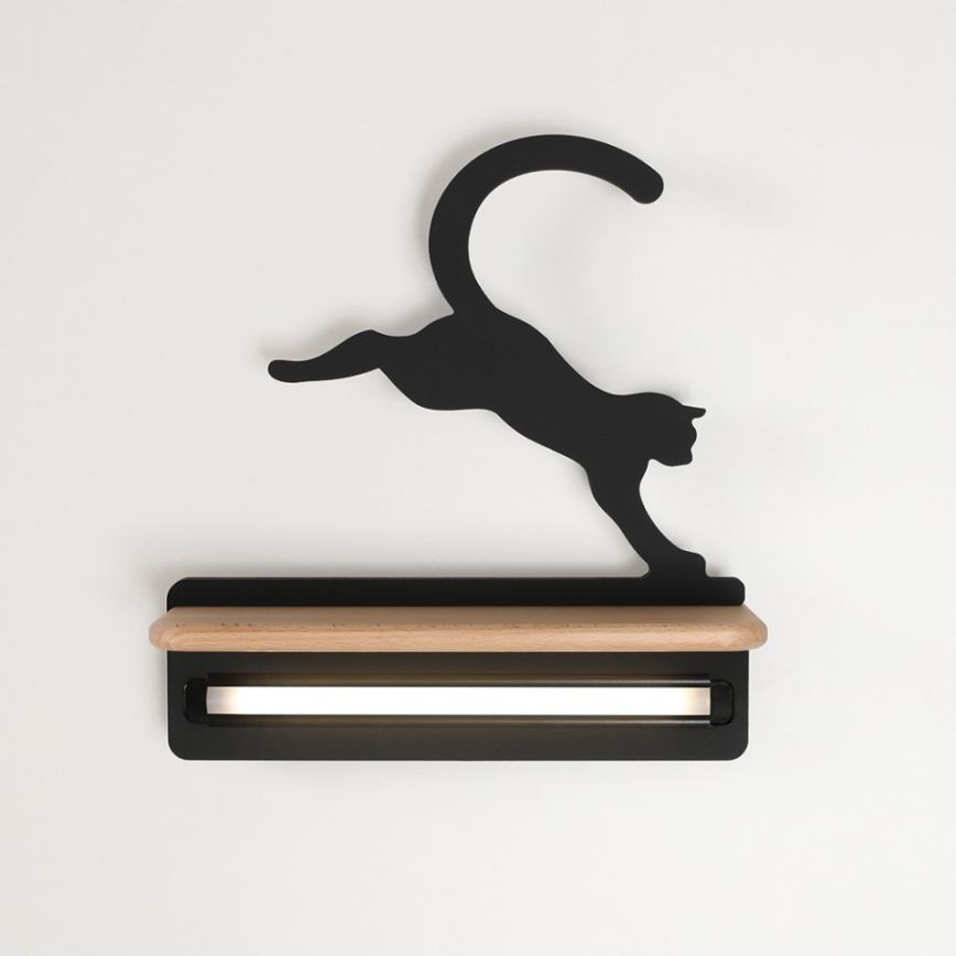 LED Barnvägglampa med hylla JUMPING CAT LED/5W/230V,