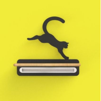 LED Barnvägglampa med hylla JUMPING CAT LED/5W/230V,