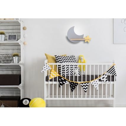 LED Barnvägglampa med hylla MOON LED/5W/230V,
