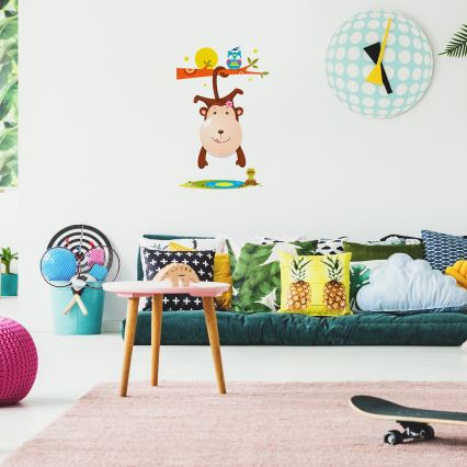 LED Barnvägglampa MONKEY 1xLED/0,6W/3xAAA