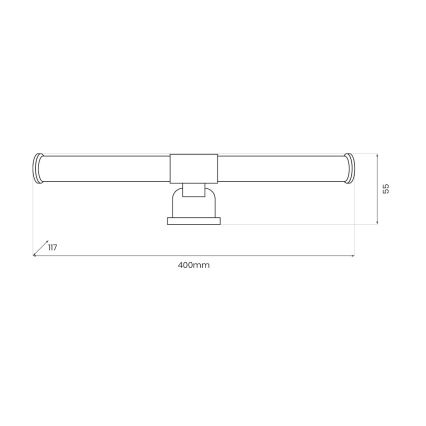 LED-belysning för badrumsspegel 2 i 1 APA LED/6W/230V 40 cm IP44 svart