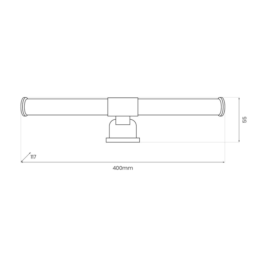 LED-belysning för badrumsspegel 2 i 1 APA LED/6W/230V 40 cm IP44 svart