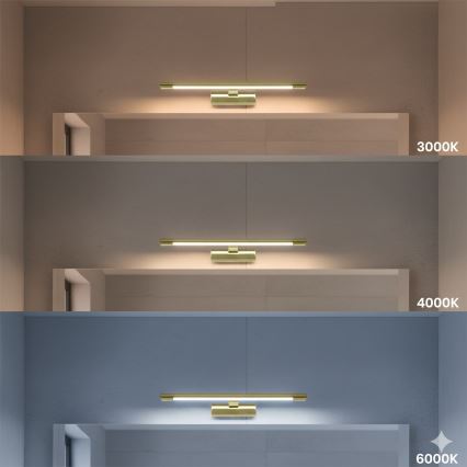 LED-belysning för badrumsspegel KLIMT LED/8W/230V 3000/4000/6000K 40 cm IP44 guld