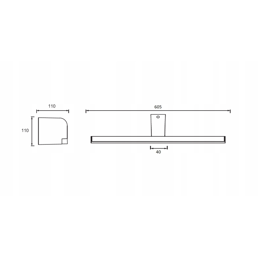 LED-belysning för badrumsspegel LED/14W/230V 60,5 cm IP44 polerad krom