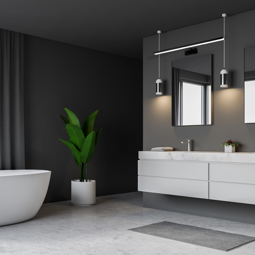 LED-belysning för badrumsspegel SHINE BLACK, LED/15W/230V, 80 cm, IP44, svart