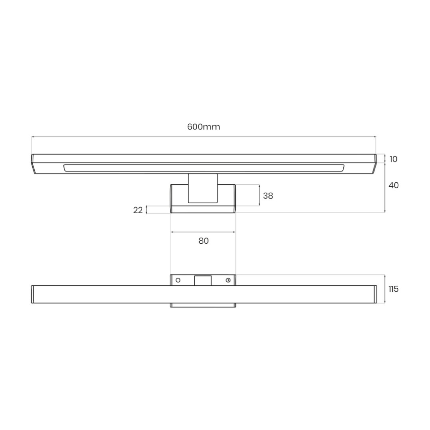 LED-belysning för badrumsspegel SHINE LED/13,8W/230V 60 cm IP44 mässing