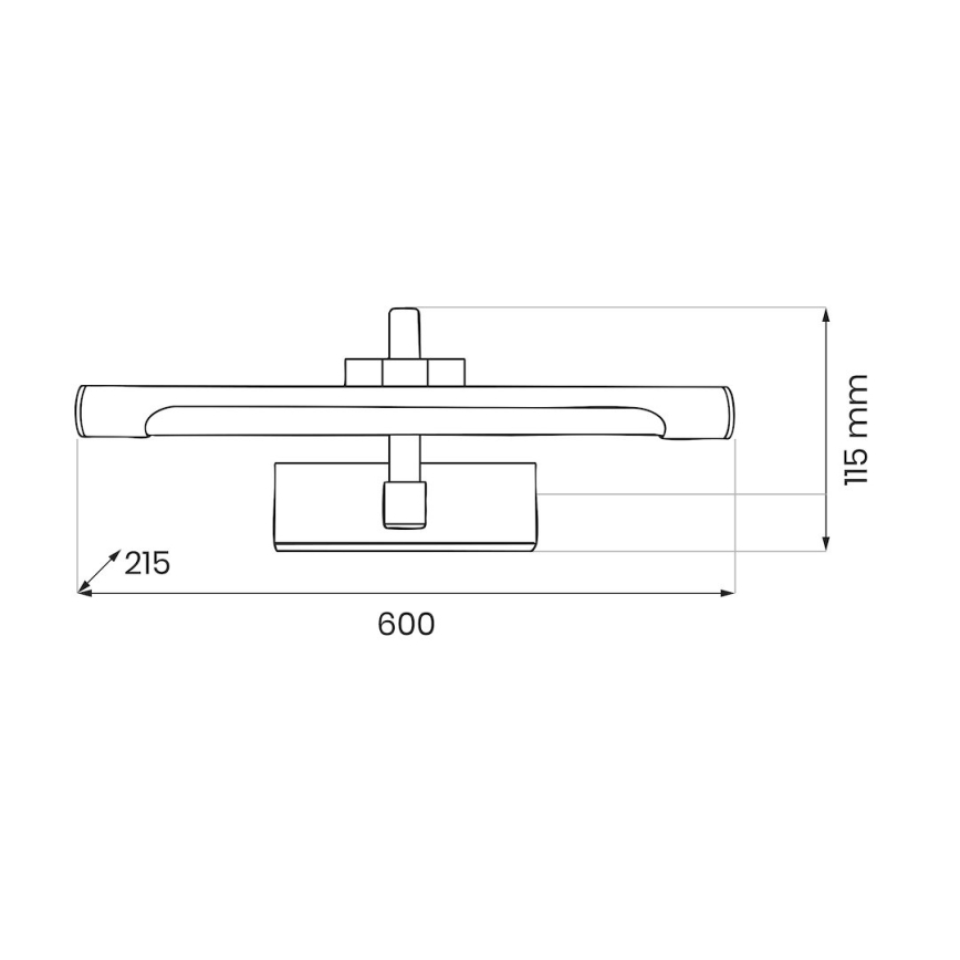 LED-belysning för badrumsspegel VINCI LED/15W/230V 60 cm IP44 svart