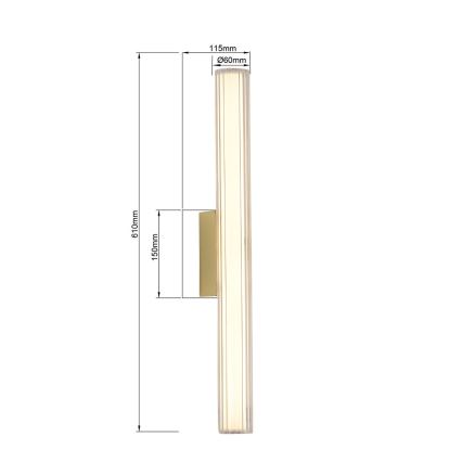 LED-belysning för badrumsspegel LINEA LED/12W/230V 3000/4000/6000K IP44 61 cm guld