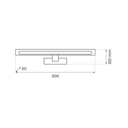 LED-belysning för badrumsspegel KLIMT LED/12W/230V 3000/4000/6000K 60 cm IP44 svart