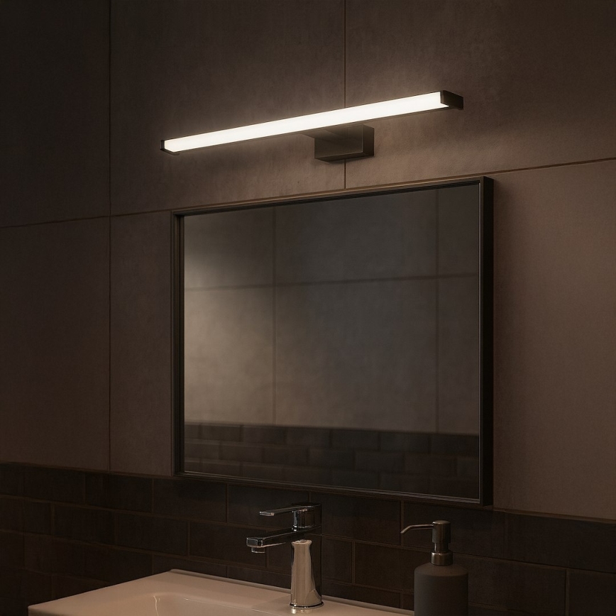 LED-belysning till badrumsspegel MIRORE LED/10W/230V 60 cm IP44 svart