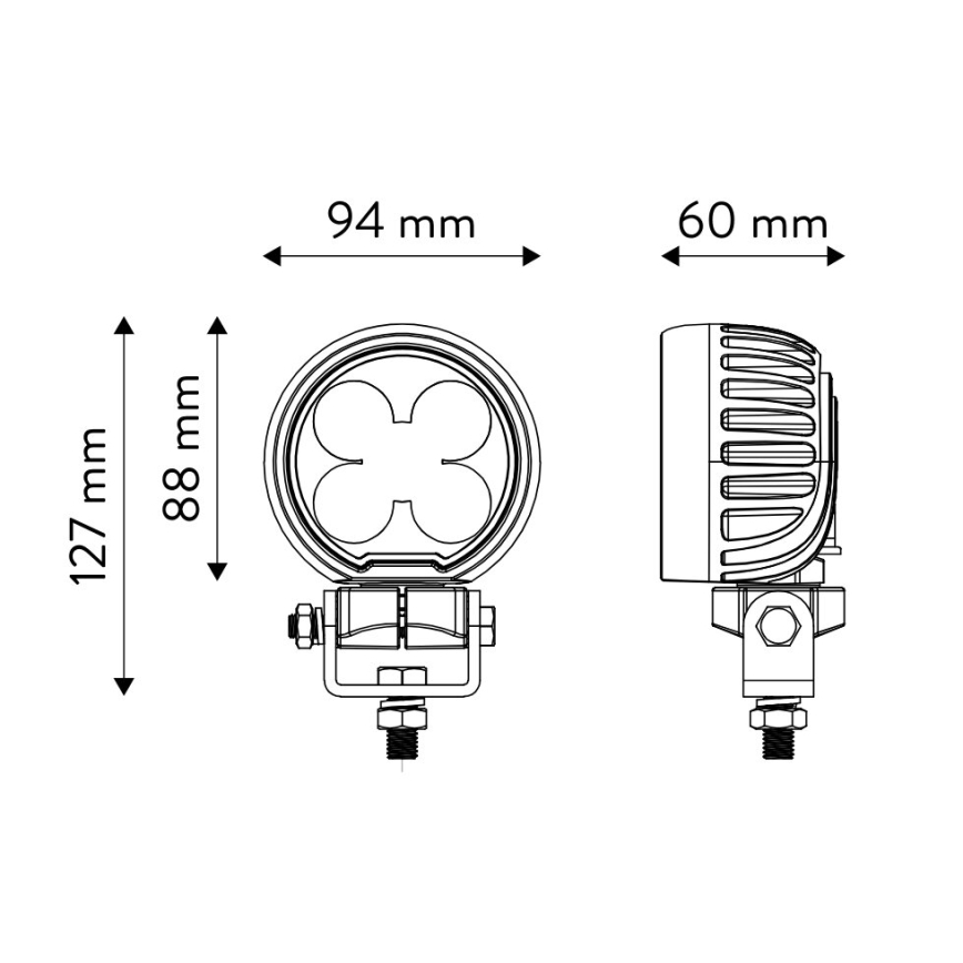 LED Bil spotlight BLACK LED/50W/10-30V IP69 5700K rund